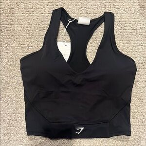 Black Gymshark crop mesh tank